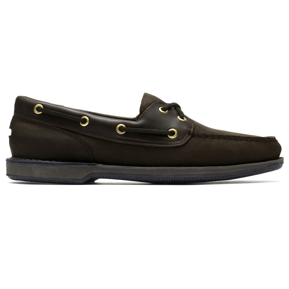 Rockport Mens Perth - Boat Shoes Black - QTM271490